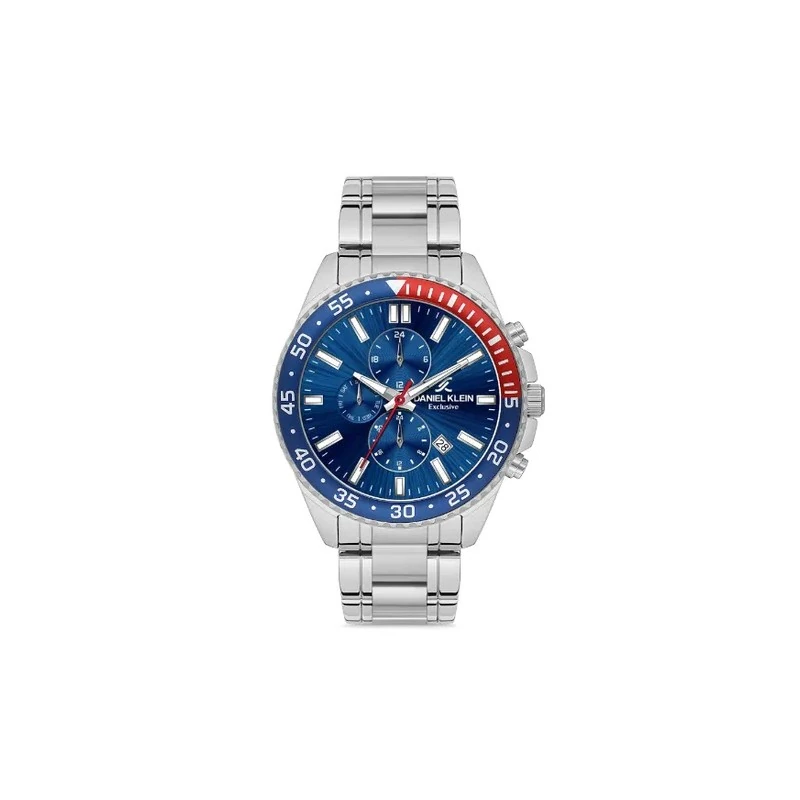 Relógio Analógico Masculino Daniel Klein Exclusive DK.1.12618-2 - Prata/Azul