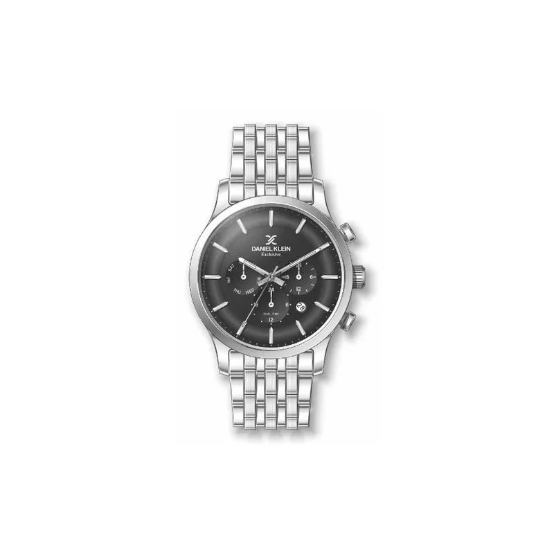 Relógio Analógico Masculino Daniel Klein Exclusive DK11911-2 - Preto e Prata