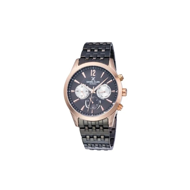 Relógio Analógico Masculino Daniel Klein Exclusive DK11942-4 - Preto/Rosa Ouro