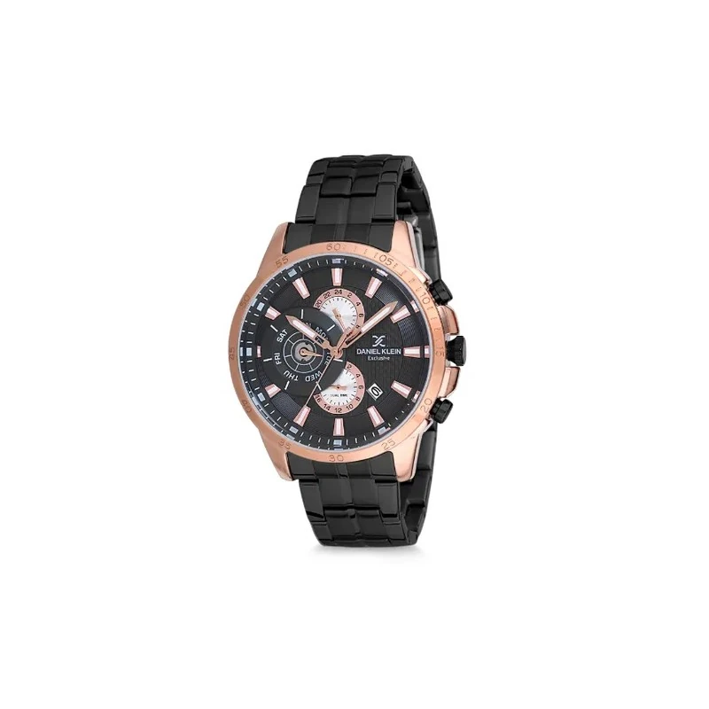 Relógio Analógico Masculino Daniel Klein Exclusive DK12126-2 - Preto e Dourado