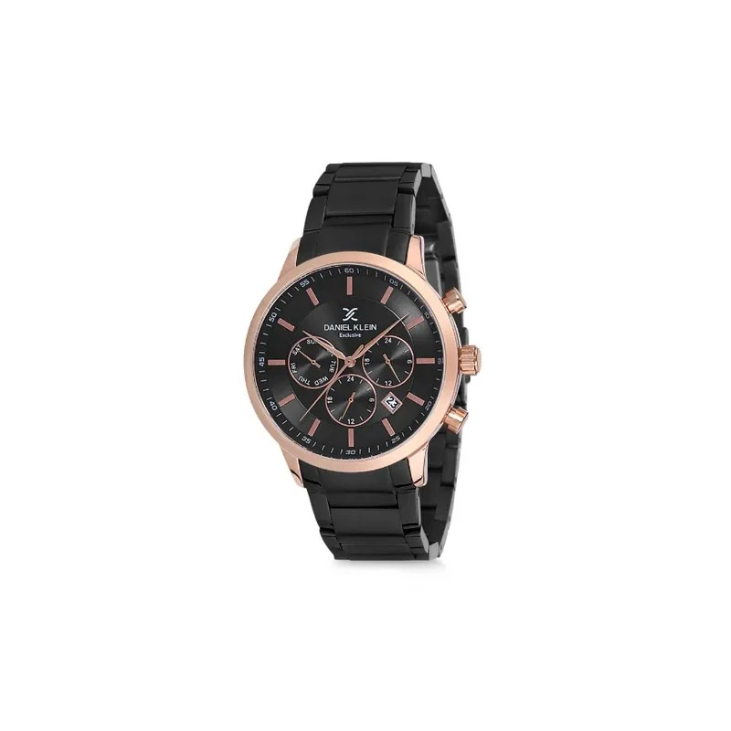 Relógio Analógico Masculino Daniel Klein Exclusive DK12152-4 - Preto e Dourado