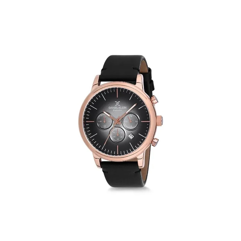 Relógio Analógico Masculino Daniel Klein Exclusive DK12162-3 - Preto e Rosa Ouro