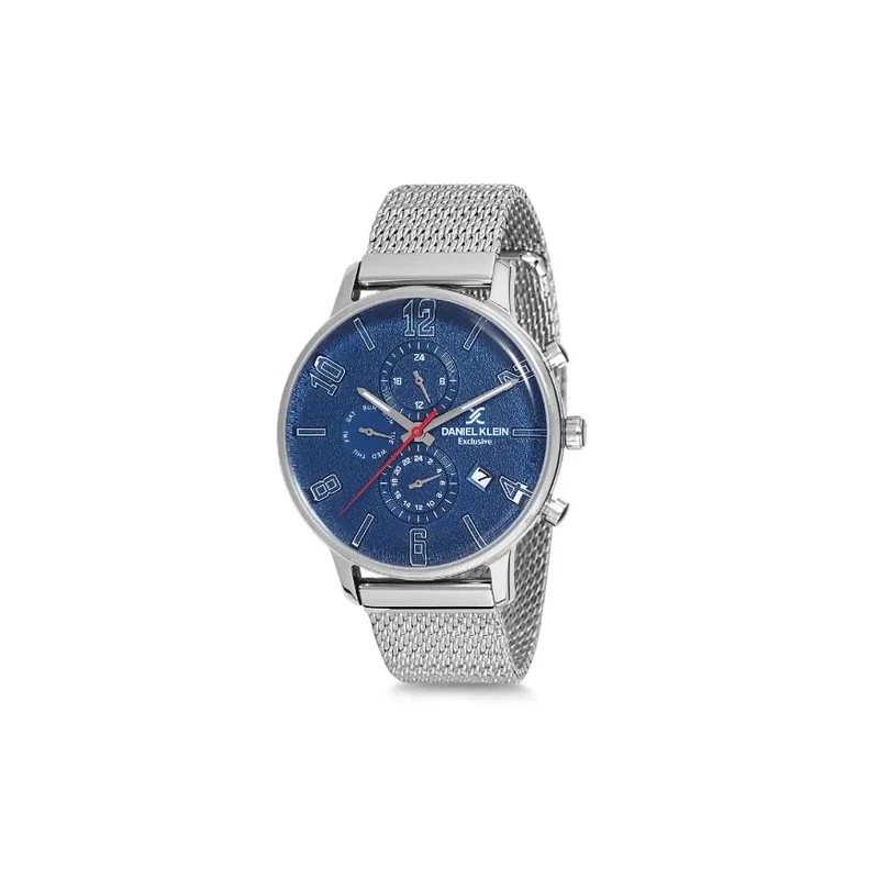 Relógio Analógico Masculino Daniel Klein Exclusivo DK12165-3 - Azul e Prata
