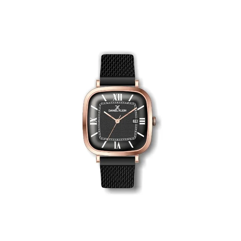Relógio Analógico Masculino Daniel Klein Premium DK.1.12336-4 - Preto e Rosa Ouro