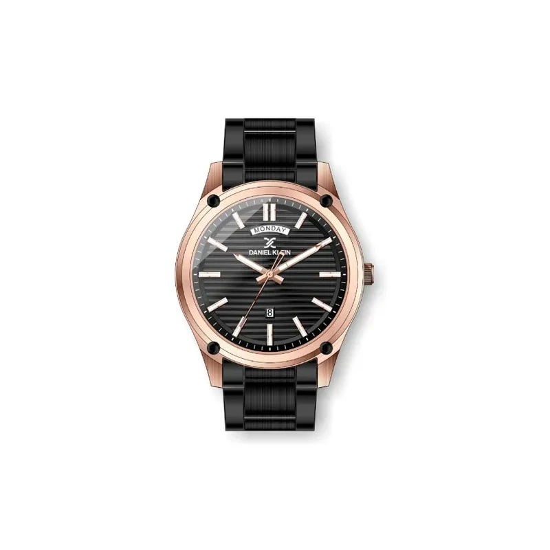 Relógio Analógico Masculino Daniel Klein Premium DK.1.12428-5 - Rosa Ouro e Preto