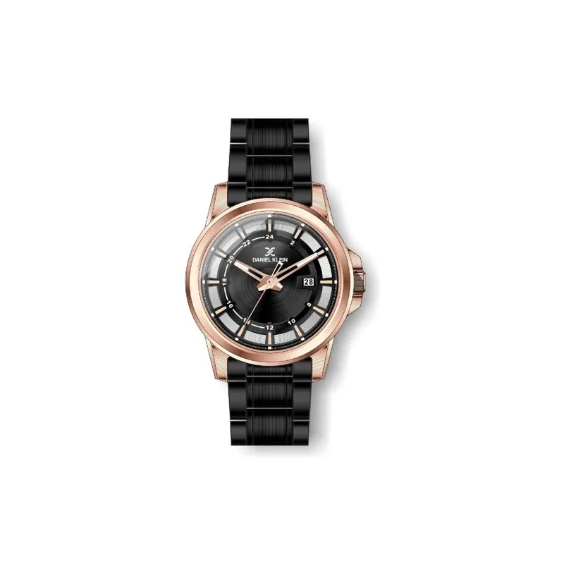 Relógio Analógico Masculino Daniel Klein Premium DK.1.12453-6 - Rosa Ouro e Preto