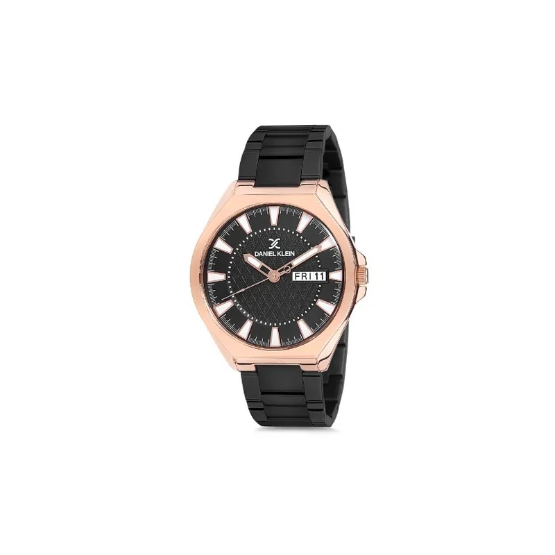 Relógio Analógico Masculino Daniel Klein Premium DK12139-4 - Preto e Rosa Ouro