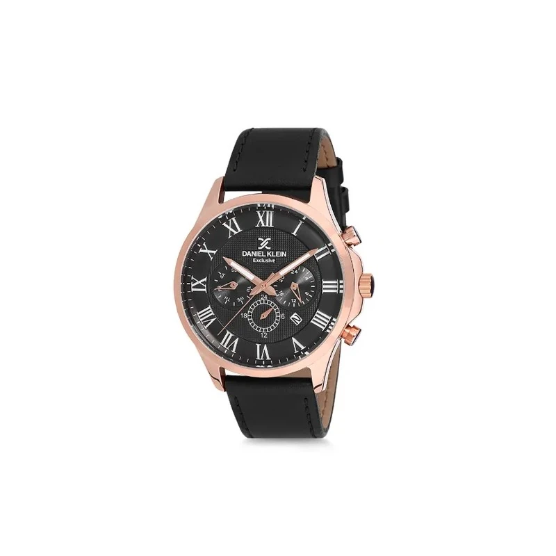 Relógio Analógico Masculino Daniel Klein Premium DK12220-6 - Preto e Rosa Ouro