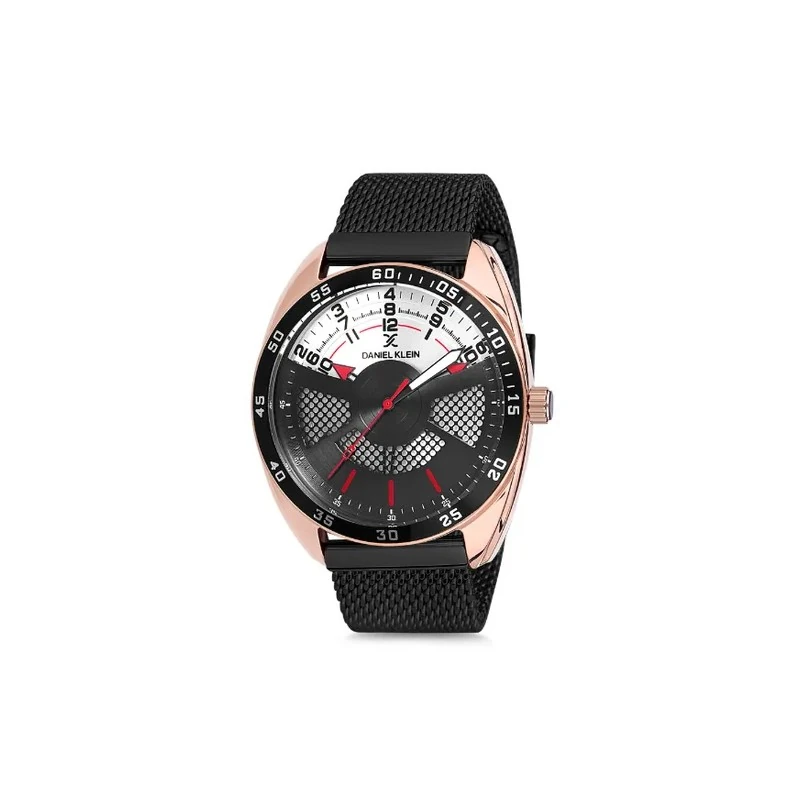 Relógio Analógico Masculino Daniel Klein Premium DK12221-3 - Preto e Rosa Ouro