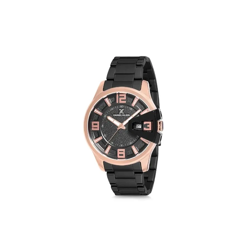 Relógio Analógico Masculino Daniel Klein Premium DK12231-2 - Preto e Rosa Ouro