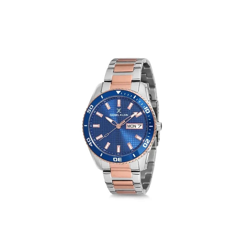 Relógio Analógico Masculino Daniel Klein Premium DK12237-2 - Prata, Rosa Ouro e Azul
