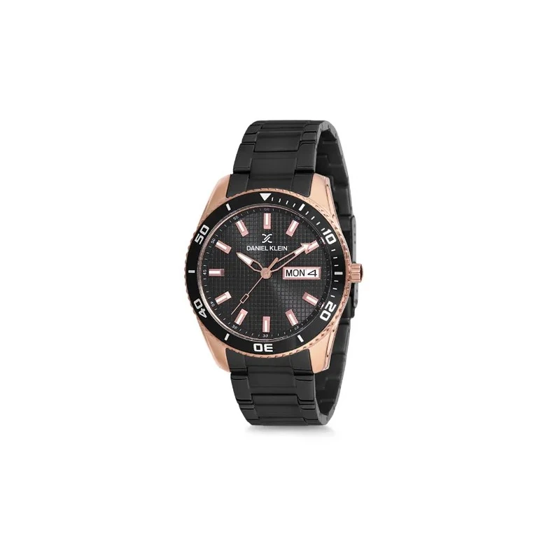 Relógio Analógico Masculino Daniel Klein Premium DK12237-4 - Preto e Rosa Ouro