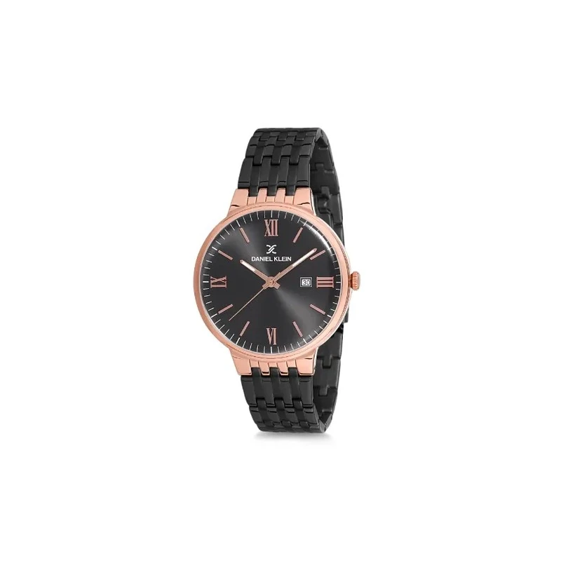 Relógio Analógico Masculino Daniel Klein Premium DK12242-1 - Preto e Rosa Ouro