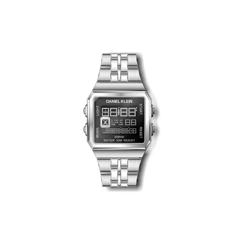 Relógio Digital Masculino Daniel Klein D:Time DK.1.12274-2 - Prata e Preto