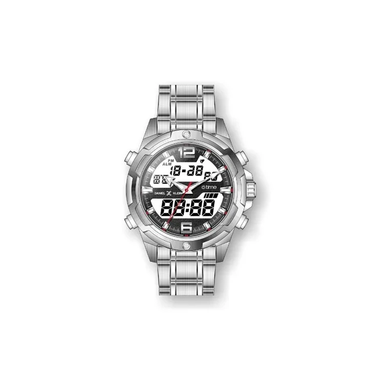 Relógio Digital Masculino Daniel Klein D:Time DK.1.12355-2 - Prata e Preto