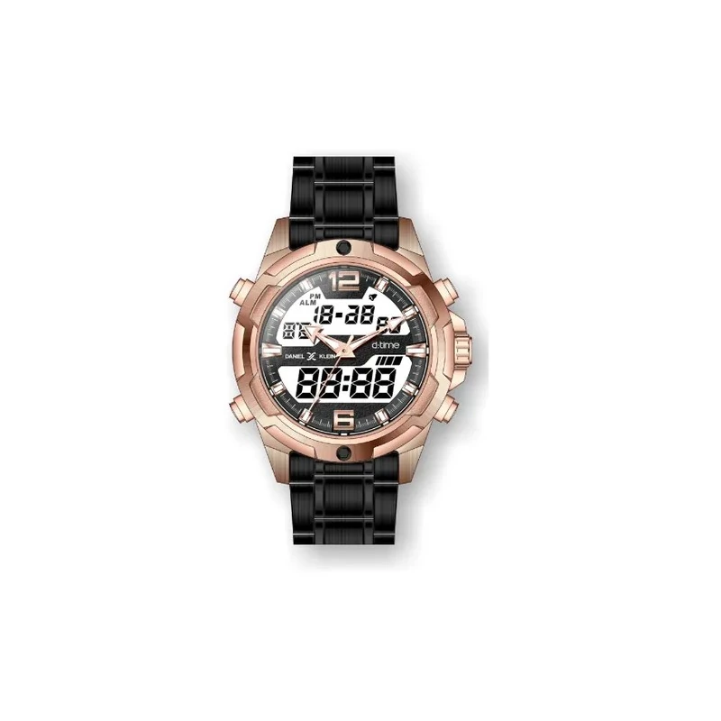 Relógio Digital Masculino Daniel Klein D:Time DK.1.12355-4 - Preto e Dourado