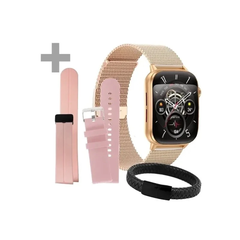 Relógio Smartwatch G-Tide S6 Pro com Bluetooth / 1.95" / IP68 - Gold + Perfume
