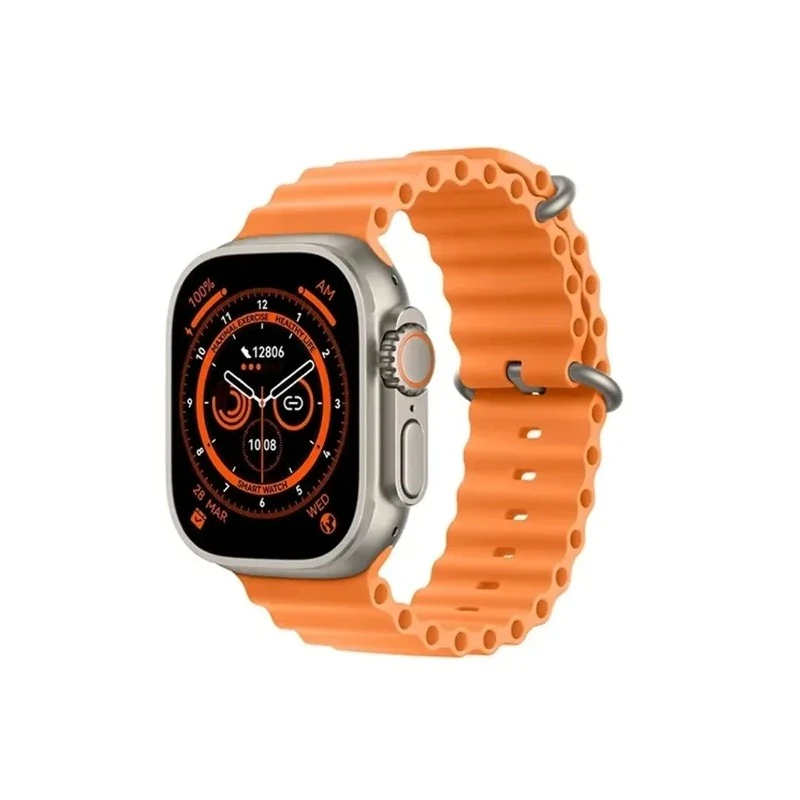 Relógio Smartwatch Inteligente Microwear W68 Ultra / 49MM / Pulseira Laranja - Gold