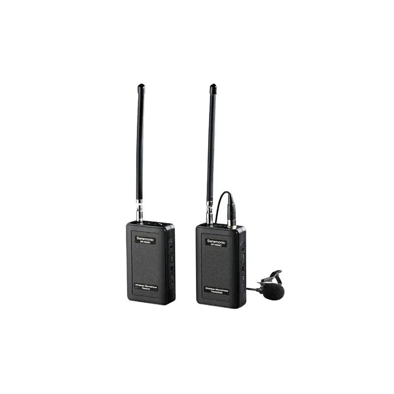 Sistema de Microfone de Lapela Sem Fio VHF Saramonic SR-WM4C V2 com 1 Receptor e 1 Transmissor (1TX + 1RX) - Preto