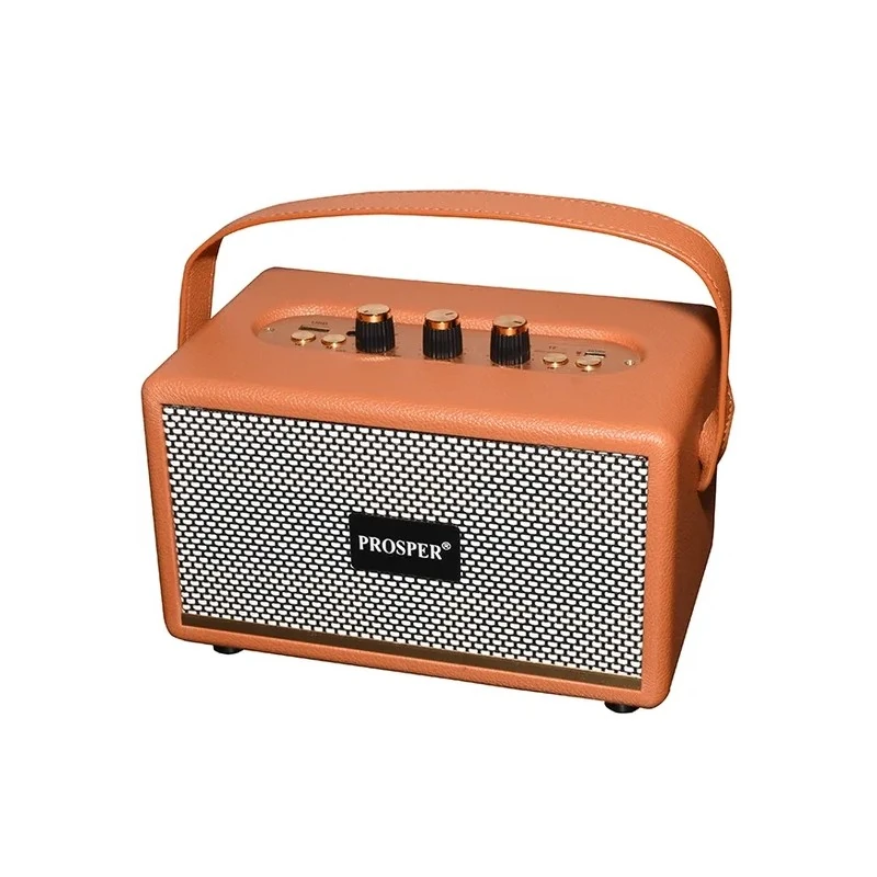 Caixa de Som Prosper MK-321 / 60W com Bluetooth / Auxiliar / USB / TF / Micro SD - Marrom