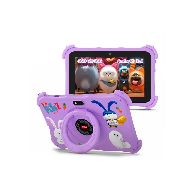 Tablet C Idea CM89 Infantil para Crianças / 8GB + 256GB / Tela 7" / Wi-Fi / Bluetooth / GPS / 5000mAh / 2.0MP + 5.0MP / Android 16.0 - Roxo