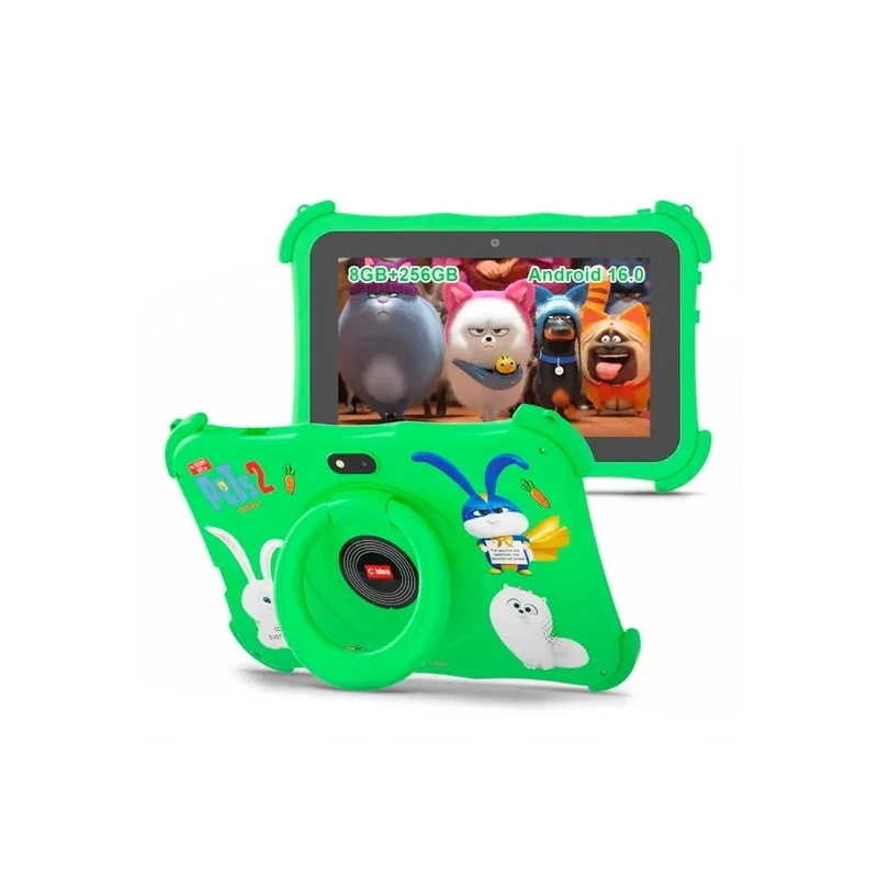 Tablet C Idea CM89 Infantil para Criança / 8GB + 256GB / Tela 7" / Wifi / Bluetooth / GPS / 5000MAH / 2.0MP+5.0MP / Android 16.0 - Verde